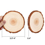 LESUMI Unfinished Natural Wood Slices with Bark - 20 Pcs 3.5-4 inch Wood Craft kit, DIY Kids Arts and Crafts Coasters Christmas Ornaments Rustic LESUMI