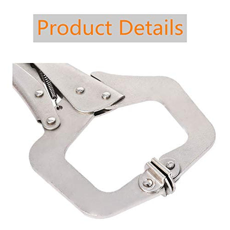 11" Locking C-Clamp 5Pack Locking Pliers Adjustable Welding Clamps w/Regular Tip and Swivel Pad for Shop Home Farm and Automotive findmall