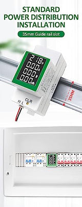 HiLetgo AC Digital Multimeter 50-300V 100A PZEM-008 LCD Display Digital Current Voltage Active Power Energy Multimeter Ammeter Voltmeter AC Din Rail HiLetgo