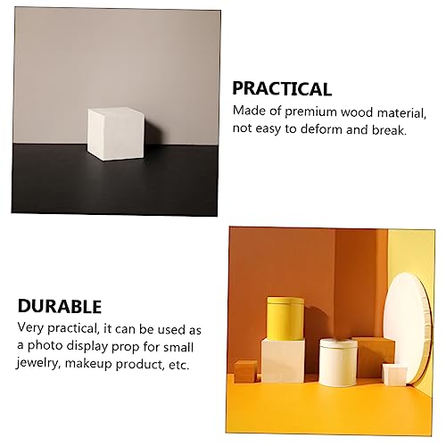 Yardenfun 1pc White Cube Unfinished Wood Cubes Puzzle Making Block Wooden Square Blocks Wooden Geometry Unfinished Wood Blocks Mini Wood Cube Wood Yardenfun