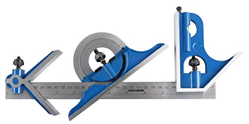 Accusize Industrial Tools Combination Square Set, 12''/300mm, 4 Pcs/Set, 0000-8108 - WoodArtSupply