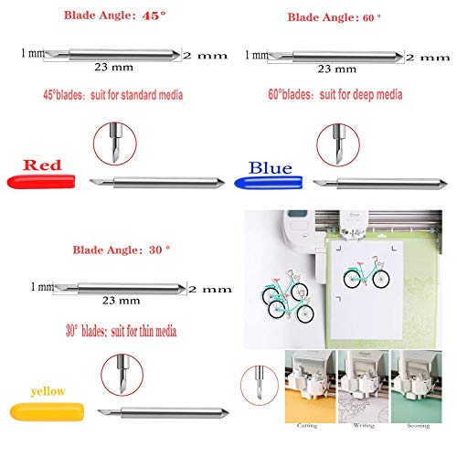 50Pcs Replacement Cutting Blades for Cricut Explore Air/Air 2/Air 3/Maker/Maker 3, Include 10Pcs Fine Point Blades, 20Pcs Standard Blades, 20Pcs Deep ArtCute