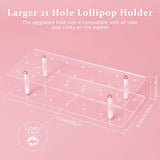 Cake Pop Stand, 21 Holes Lollipop Display Stand, Acrylic Clear Cake Pop Display Holder, Cakepopsical Stand for Weddings, Baby Showers, Birthday, Suneerplay