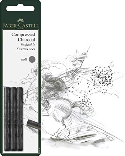 Faber-Castel FC129997 Pitt Compressed Charcoal Sticks (3 Pack) Faber-Castell