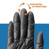 Care Plus Medical Exam Nitrile Gloves Medium Black, Latex Free Powder Free, Non Sterile Exam, Food Safe, Mechanic, 100 Count Care Plus