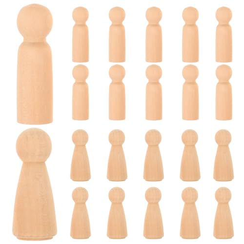 ULTNICE 20PCS Wooden Peg Doll Unfinished Wooden People Bodies Angel Dolls for DIY Craft - WoodArtSupply