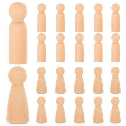 ULTNICE 20PCS Wooden Peg Doll Unfinished Wooden People Bodies Angel Dolls for DIY Craft