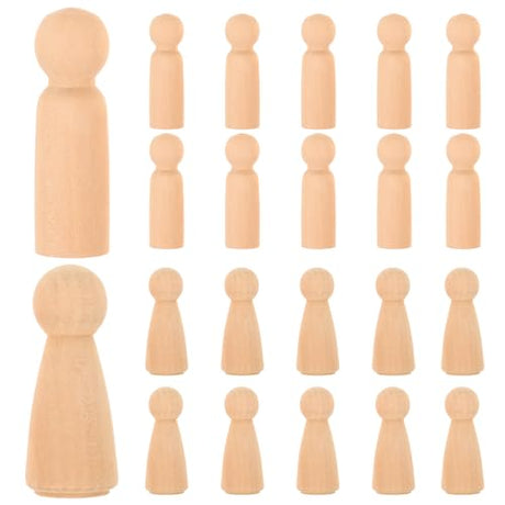 ULTNICE 20PCS Wooden Peg Doll Unfinished Wooden People Bodies Angel Dolls for DIY Craft ULTNICE