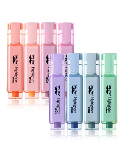Mr. Pen- Highlighter Marker, 8 Pack, Morandi Colors, Chisel Tip, Cute Pastel Highlighter Set, Assorted Colors Mr. Pen