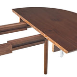 Walker Edison Mid Century Solid Wood Oval Extension Dining Table with Hairpin Legs and Removable Leaf, 60 Inch, Walnut Walker Edison