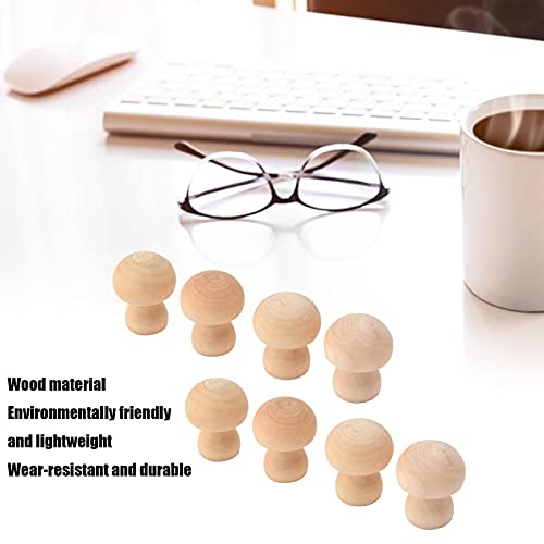 Wooden Mushroom Ornament, Unfinished Mushrooms, 50pcs Wood Mushroom DIY Toy in Clear Box, Plain Unpainted Mini Mushroom for Arts and Crafts Projects AUNMAS
