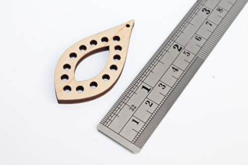 ALL SIZES BULK (12pc to 100pc) Unfinished Wood Laser Teardrop with Circle Cutouts Dangle Earring Jewelry Blanks Shape Crafts Made in Texas Texan Wood Crafts