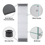 Yoluckea 4-Tier Glass Display Cabinet with Doors - Versatile Curio & Bookshelf for Home and Office Yoluckea