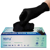 YOTU Black Disposable Nitrile Latex & Powder Free 6-Mil Gloves 100 Count, Textured, Mechanic Wearing, Cleaning, Food Black Medium YOTU