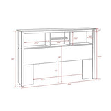 Atlin Designs Transitional Wood Double or Queen Headboard in Gray Atlin Designs