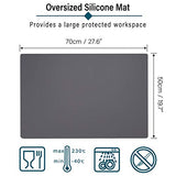 Gartful Silicone Mat Dark Gray 27.6" x 19.7", Silicone Craft Sheet Large, Silicone Pad Desk Work Mat, Countertop Protector, Table Placemat, Resin Gartful