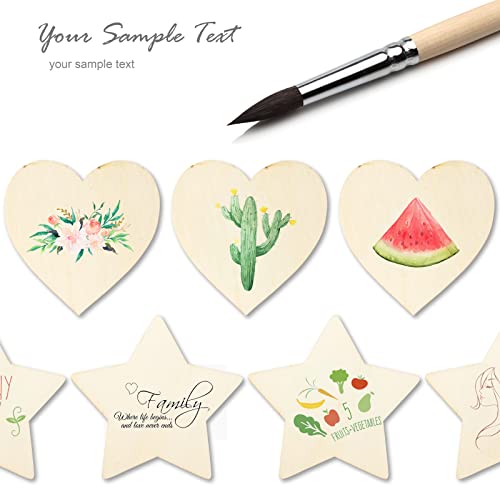 50PCS Unfinished Blank Wood Pieces, 4 Inch Natural Wooden Cutouts Ornaments for DIY Crafts Projects and Christmas Party Wedding Decoration(Star