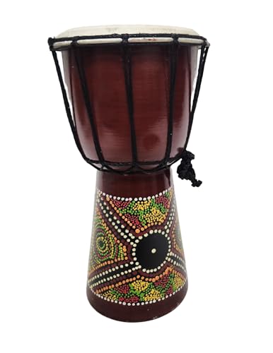 DJEMBE DRUM BONGO CONGO 12" HAND CARVED AFRICAN ABORIGINAL WOOD HAND PAINTED IMPORTER DIRECT TO YOU BEST PRICE FOR THE QUALITY