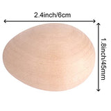 ZOENHOU 40 PCS 2.4 x 1.8 Inch Wooden Easter Eggs to Paint, Quality Unfinished Wooden Easter Eggs, Unpainted Wooden Eggs Fake Wood Craft Eggs for ZOENHOU