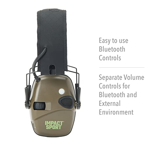Honeywell Ademco Howard Leight Impact Sport Bluetooth 5.0 Electronic Shooting Earmuff (R-02548) Od Green HOWARD LEIGHT