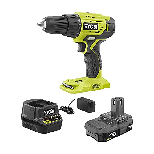 Ryobi P215K 18-Volt ONE+ Lithium-Ion Cordless 1/2 in. Drill/Driver Kit with (1) 1.5 Ah Battery and 18-Volt Charger - WoodArtSupply