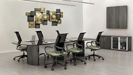 Safco Products Medina Modern Office Conference Meeting Room Table, 10', Gray Steel Safco