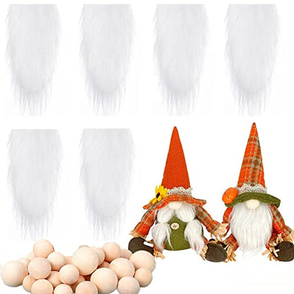 Gnome Beards for Crafting, 12 Pieces Pre-Cut Christmas Gnome Beards and Gnome Noses for Crafts Christmas Valentine's Day Independence Day Handmade