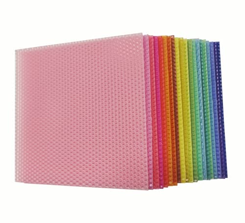 DIY Candles, Beeswax Honeycomb Candle Sheet, Beeswax Candle Making kit - 20 pcs (8 * 8in) in 20 Corlorful, with 30pcs Cotton Wicks, Beeswax Sheet Kit Atozbit