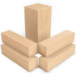 Arteza Basswood Carving Blocks, Set of 5 Pieces, One 4 x 2 x 2 Inches and Four 4 x 1 x 1 Inches Blocks, Art Supplies for Carving, Crafting, Whittling ARTEZA