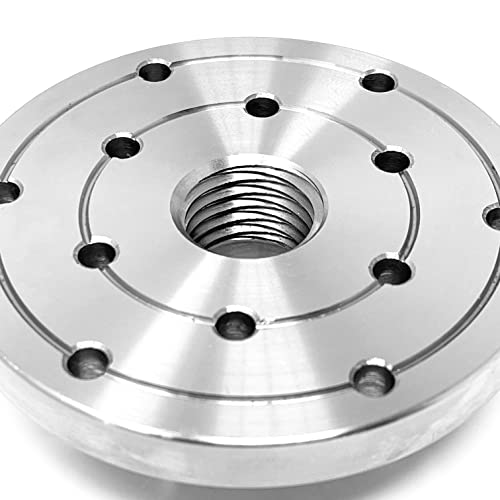 RGWOOD 4" Steel Wood Lathe Face Plate, 1" x 8tpi RH/LH Double Threaded (inboard, ouboard turning), with locking set screws RGWOOD