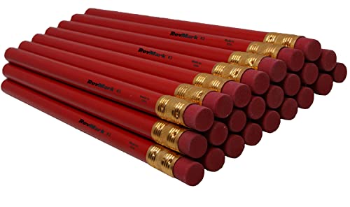 RevMark Jumbo Round Pencil 24-Pack with Black Lead, USA Made. Quality Cedar Wood for Carpenters, Construction Workers, Woodworkers, Framers, DIY, RevMark
