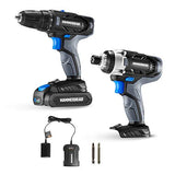 Hammerhead 20V Cordless 2-Tool Combo Kit: Drill and Impact Driver with 1.5Ah Battery and Charger - HCC2020 Hammerhead