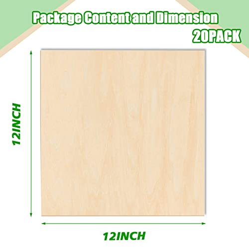 18 Pack Basswood Sheets 12x12x1/8 for Crafts Unfinished Wood