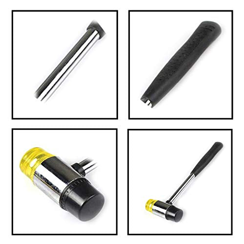 Rubber Mallet Non-Marking Rubber Mallet Hammer Steel Pipe Mallet with Non-Slip Rubber Handle for DIY Projects Crafts Woodworking and Flooring