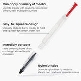 Arteza Metallic Watercolor Paints, Set of 24 Half Pans, Pearl Paint, Vibrant and Pearlescent Hues, Includes Storage Tin & Water Brush, Art Supplies ARTEZA