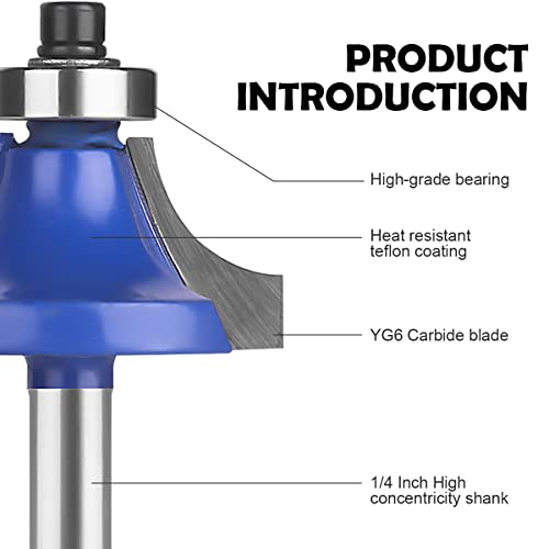 UTRUSTTO 1/4" Router Bit Set 24 Pieces, 1/4 Inch Shank Tungsten Carbide Router Bits, for Professional and Beginners Carpenter UTRUSTTO