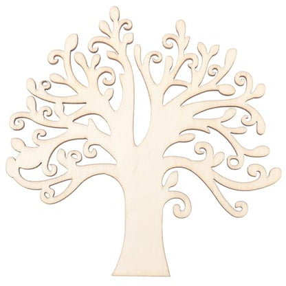 BESPORTBLE 10pcs Family Tree Wood Cutouts, Blank Wooden Tree Embellishments, Unfinished Wooden Tree Shape Tree Cutout for Home Family Tree Weddings