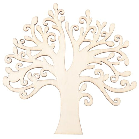 BESPORTBLE 10pcs Family Tree Wood Cutouts, Blank Wooden Tree Embellishments, Unfinished Wooden Tree Shape Tree Cutout for Home Family Tree Weddings BESPORTBLE