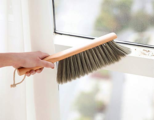 OAKART Hand Brush Soft Bristles Oiled Beech Wood Handle Small 14 Inch Long (Gray) OAKART