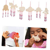 Yardwe 36 Sets DIY Wooden Wind Chime Wooden Hanging Wind Chimes Unfinished Wind Chimes Kids Art Toys Animal Wind Bell DIY Wood Wind Chimes Build Wind Yardwe