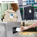 50 Pack Clear Plastic Luggage Bag Tag Holder Badge Label Tag Holder with 50 Pack Luggage Loops Straps for Office Business Travel Supplies koorito