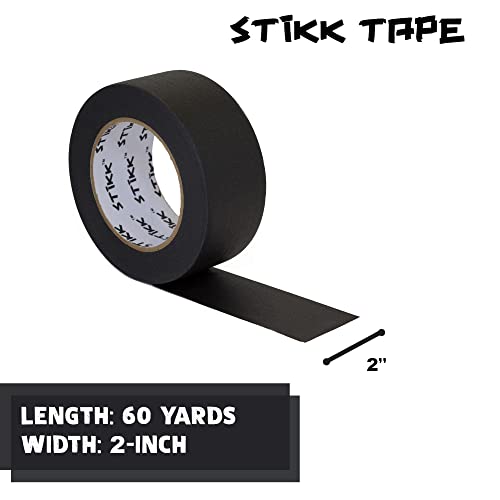 STIKK Painters Tape - 1pk Black Painter Tape - 2 inch x 60 Yards - Paint Tape for Painting, Edges, Trim, Ceilings - Masking Tape for DIY Paint STIKK