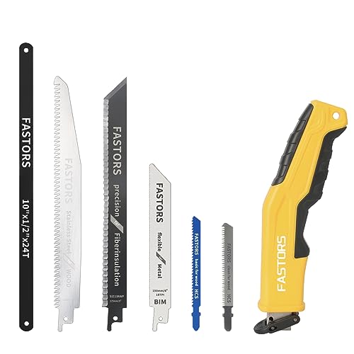 Hand Saw,FASTORS Multi Blades Drywall Saw with Soft Grip Handle Hacksaw for Cutting Drywall,Sheetrock,Wood,Plastic,Metal,Plywood - WoodArtSupply