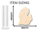 Unfinished Wood Michigan Lower Peninsula Shape - Craft - up to 36" DIY 12" / 3/4" 24 Hour Crafts