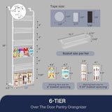 Goovilla Over The Door Pantry Organizer, 6-Tier Pantry Organization and Storage, Metal Hanging Spice Rack for Pantry Door, Kitchen, Laundry, Bathroom Goovilla