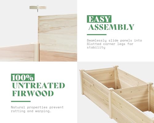 AMERLIFE 18 Inch Deep Wooden Raised Garden Planter 8x4FT Extra Large Raised Garden Bed Planter Box Garden Planters for Deep-Rooted Plants Outdoors AMERLIFE