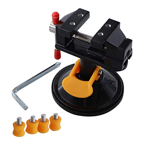 Yakamoz Universal Mini Suction Vise Clamp 360 Degrees Drill Press Vise Table Bench Vice with Suction Base for DIY Hobby Jewelry Watch Repairing - WoodArtSupply