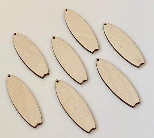 ALL SIZES BULK (12pc to 48pc) Unfinished Wood Laser Cutout Solid Surf Board Surfboard Dangle Earring Jewelry Blanks Shape Crafts Made in Texas Texan Wood Crafts