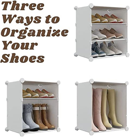 MAGINELS Shoe Rack Organizer 72 Pairs Shoe Cabinet Storage,Shoes Shelves for Living Room Bedroom Hallway, White