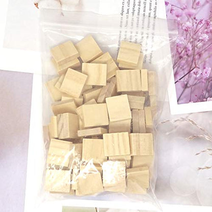 Honbay 100PCS Rectangle Shaped Unfinished Blank Wood Pieces Wood Slices Wood Chips Embellishments for DIY Crafts, Home Decoration, Board Games, Early - WoodArtSupply